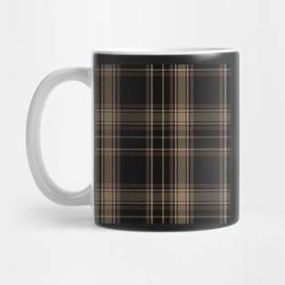 Dark Academia Plaid Tartan in Black, Beige, and Brown Mug